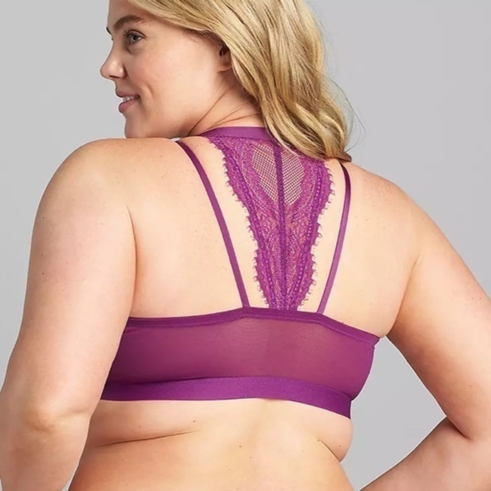 Lane Bryant Lace Triangle Front-Close Unlined No-Wire Bra - Picture 6 of 7